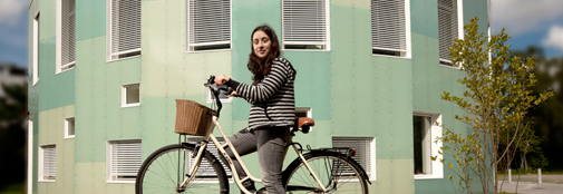 Girl with bicycle